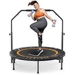 MERACH Mini Trampoline Fitness Adults - 40''/48'' Foldable Trampolines Max Load 330lb, Indoor Trampoline for Exercise Training Quiet