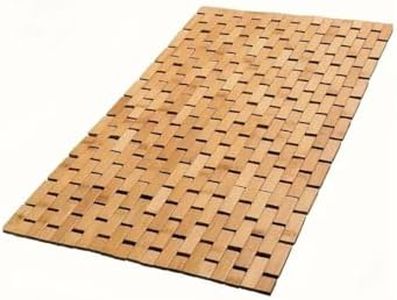 Natural Eco Friendly Foldable Bamboo Bath Mat, Multipurpose Wooden BathMat with Anti Slip Rubber Feet Waterproof for Bathtub Sauna Spa Indoor or Outdoor kitchen Bedroom Bathroom Accessories 60 * 40cm