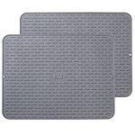 To encounter Silicone Dish Drying Mat - Extral Large 24" x 18" - Set of 2 Flexible Rubber Drying Mat, Heat Resistant Silicone Trivet, Counter Top Mat, Dish Draining Mat, Sink Mat