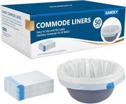 Sameky Commode Liners for Bedside Portable Toilet Chair Bucket | Value Pack 50 Count Universal Fit | Bedside Commode Liners | Leak Proof & Odorless Portable Toilet Bags for Adult