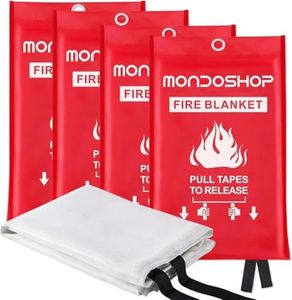 Mondoshop Fire Blanket for Home Kitchen Emergency Prepared Fire Suppression Blanket Fireproof Blanket Fire Retardant Blankets for Car, Fireplace, Camping, Picnic, Grill(40"x40")
