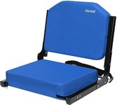 Jauntis Stadium Seats for Bleachers, Bleacher Seats with Ultra Padded Comfy Foam Backs and Cushion, Wide Portable Stadium Chairs with Back Support and Shoulder Strap, 1 Pack, Blue