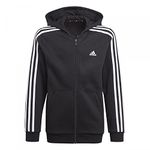 adidas B 3s Fz Hd Children's Sweatshirt, boys, Sweatshirt, GQ8900, black White, 12 Years