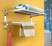 iSTAR Stainless Steel 24 Inch Long Heavy Double Folding Towel Rack for Bathroom/Towel Stand/Hanger/Rod/Towel Stand/Bathroom Accessories