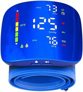 Wrist Blood Pressure Monitor, Rechargeable Blood Pressure Cuff with Large LED Screen - 2 * 99 Sets of Memory, One-Button Turn On/Off Voice & Switch User