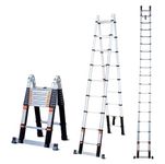 Bathla 20.5 ft A-Type Foldable Aluminium Telescopic Ladder | Portable & Compact |EN131 Certified with 2-Year Warranty |Multi-Purpose Ladder for Home, Industrial & Outdoor Use