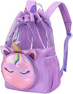 mygreen Unicorn Gifts for Girls - Unicorn Bag, Children Boy Girl Unicorn Print Drawstring Backpack Outdoor Casaul Portable Shoulder Bag Swim Gymsack Sack Pack Purple