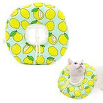 Qpets® Cat Cone Collar Comfy & Soft Stuffed PP Cotton Adjustable Size Machine Washable, After Surgery for Anti-Licking Dog E Collar,Surgery Recovery Collar for Pet (M:16-29cm)