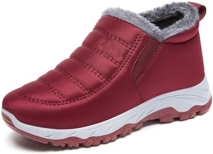 Men's/Women's Warm Fleece Waterproof Ski Boots, Winter Warm Walking Boots (Pink/Women's,8.5)