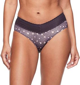 Warner's Women's No Pinching No Problems Dig-Free Comfort Waist with Lace Microfiber Hipster 5609j, Nightshade Floral River, Small