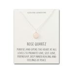 Philip Jones Rose Quartz Necklace with Quote Card