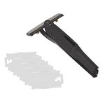 MYADDICTION Long Handle Back Shaver Body Razors Painless Hair Remover with 5 Blade Black 0