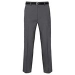 Inspire Me Men Casual Works Pant Formal Classic Trouser Zip Fastening with Hook & Bar (34, Charcoal (29 Long))