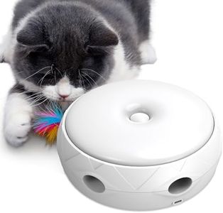 HAPPY HACHI Jouets Interactifs pour Chats, Jouet Plumeau Rechargeable par USB avec Lumière Intelligente, Jouets Électroniques Jouant Automatiquement de Manière Aléatoire et Stimulant Les Sens du Chat