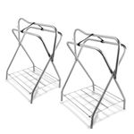 HDYEGY 2 Pack Saddle Rack Portable Folding Horse Saddle Rack for English and Western Saddles,28"L x 19"W x 36.5"H,Silver