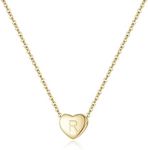 Gold Initial R Heart Necklace Dainty Letter Heart Choker Necklace for Women