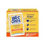 Wet Ones Antibacterial Hand Wipes, Citrus Scent, 28 Individually Wrapped Wet Wipes