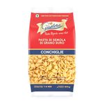 Gustora Conchiglie Shell Pasta, 500g I Vegetarian I Rich in Protein and Fibre I Zero cholesterol And Free from Trans-fat - 500 gm