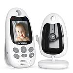 BOIFUN Baby Monitor with Camera and Night Vision, No WiFi, Two-way Audio, 720P, ECO Mode, Battery, 8 Lullabies, Feeding Reminder, Smart Temperature Sensor, 2'' Screen, Elder/Pet, Video Baby Camera