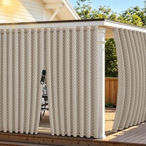 ROFASVCO Outdoor Curtains for Patio with Zipper Blackout Gazebo Curtains