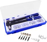 YWHWXB 86 Pcs Heavy Blind Rivet Nut Tool Kit Hand Riveter Wrench Threaded Insert Rivnut Nutsert with M3 M4 M5 M6 M8 for Furniture,Decoration,Car,Trailer,Boat