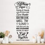 decalmile Kitchen Rules Wall Decals Quotes Inspirational Sayings Black Wall Letters Stickers Dining Room Restaurant Bar Wall Decor