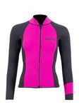 Two Bare Feet Womens Harmony Long Sleeve 3mm Neoprene Wetsuit Jacket Ladies Watersports for Surfing Diving Snorkeling Canoeing (Raspberry/Black, 3XL)