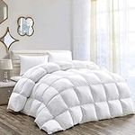 Rohi Luxurious White Duck Down Feather Quilted 13.5 Tog Double –100% Cotton Cover – Hypoallergenic Down Proof Duck Feather Duvet – Warmth without Weight – Duck Feather & Down Filled Quilt - Double