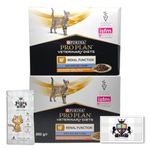 AETN Creations Pro Plan NF Renal Function Wet Mixed Cat Pouches Advance Care Chicken 10x85g and Salmon 10x85g in Gravy with AETN Treat for Adult Cats