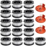 AF-100 String Trimmer Spool Replacement for Black and Decker AF-100 AF-100-3ZP AF-100-BKP 30ft 0.065" Trimmer Line Replacement Spool Compatible with GH600 GH610 GH900 Edger(16 Spools+3 Cap+3 Spring)