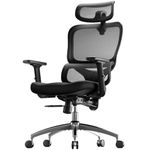 SIHOO M56C Ergonomic Office Chair, High Back Desk Chair, Lumbar Support, Swivel Computer Task Chair with Adjustable Headrest, Tilt Function,Black