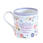 The Wishing Chair | World's Best Mom Fine China Coffee Mug | Elegant 4.5 Inch Tall Cup | Durable and Dishwasher Safe Mug for Mom