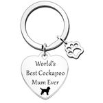 JETTOP Best Cockapoo Mum Keyring Funny Cockapoo Dog Lover For Women Birthday Christmas World's Best Cockapoo Ever