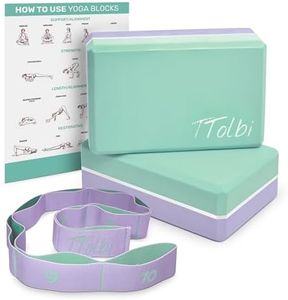Yoga Blocks 2 Pack with Strap & Guide – Non-Slip EVA Foam Pilates Blocks for Home Workouts, Dance, Ballet, Gymnastics & Stretching Exercise | Ideal Dancer Gifts