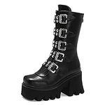 YIYA Black Platform Goth Boots for 