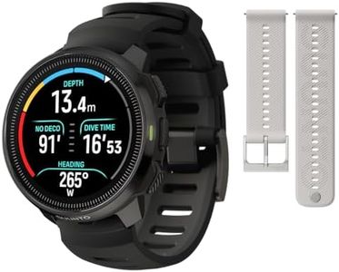 SUUNTO Ocean Dive Computer, Underwater Route Tracking Black 22 ATH6 Silicone Strap Powder Gray S+M
