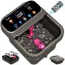 Ranjova Foot Spa Electric Rotary Massage, with Touchscreen Pro Color Display, Collapsible Foot Bath with Heat, Bubble,Remote Control, Temp Control, and 24 Motorized Shiatsu Massage Balls (Dark Grey)