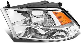 DNA Motoring OEM-HL-0049-L Chrome Amber Factory Style Driver Side Headlight Lamp Replacement For 09-18 Ram