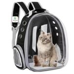 ZOIVANE Transparent Cat Carrier Backpack (Medium) | Breathable, Ventilated, Airline-Approved Pet Travel Bag for Cats & Small Dogs | Sturdy & Comfortable for Hiking & Travel (Black)