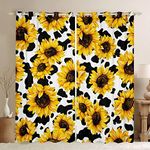 Sunflower Window Curtains for Bedro