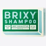 BRIXY Balance Shampoo Bar For Oily Hair, Argan Oil & Provitamin B, Gently Removes Oil, Styling Product, & Hard Water Build-up, pH Balanced, Color Safe, Vegan, Plastic Free - Mint Eucalyptus