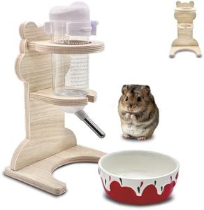 Hamster Water Bottle with Stand, 125 ml Guinea Pig Water Bottle, Hamster Food Bowl Ceramic Hamster Stuff Accessories for Syrian Hamsters