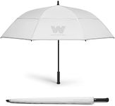 Weatherman Umbrella - Golf Umbrella - Windproof Sports Umbrella Resists Up to 55 MPH Winds - Available in 2 Sizes (68 inch, White)
