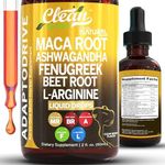 Organic Maca Root Liquid Drops with Ashwagandha, Fenugreek, Beet Root and L-Arginine Liquid Multivitamin for Women and Men - Adapto Drive by Clean Nutra