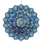 Mandala Peacock Wind Spinners, 12 inch 3D Stainless Steel Hanging Wind Spinner Mandala Peacock Gifts for Women/Men, Wind Catchers Kinetic Sculpture for Indoor/Outdoor Decor,Yard Art,Garden Decoration