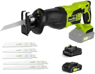 SnapFresh 20V Cordless Reciprocating Saw –3000 SPM, Variable Speed Trigger, Tool-Free Blade Change, LED Light, Lightweight & Compact for Wood, Metal, Plastic, 2.0Ah Battery & Fast Charger Included