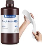 ANYCUBIC Tough Resin 2.0, 3D Printer Resin with lmproved Toughness and Unmatched Precision, 405nm UV-Curing Photopolymer Resin for LCD 3D Printing (White, 1kg)