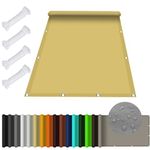 Sun Shade for Patio Waterproof Rectangle 2 x 3 m(6.6 x 9.8ft) 98% UV Block Awning Sunscreen Canopy 420D Oxford Cloth for Outdoors, Garden, Patio, Yard, Party, Cream Color