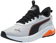 PUMA Men's Amplifier Sneaker, Flat Light Gray-puma Black-Rickie Orange, 11.5