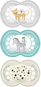 MAM Day & Night Silicone Orthodontic Pacifiers Set 6+, Pack of 3